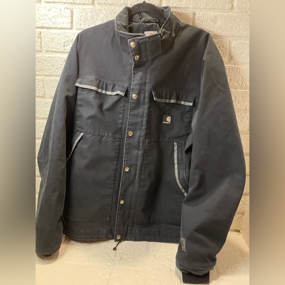 Vintage Carhartt Jacket Men’s Zip Up Jacket Canvas Duck Large Quilted lining